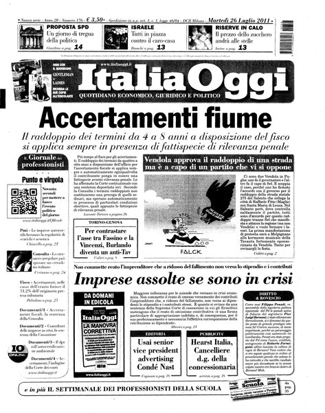 Italia oggi : quotidiano di economia finanza e politica